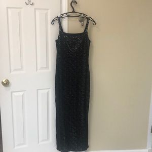 Black and silver formal dress